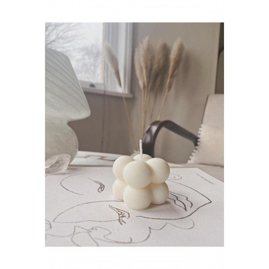 Beyaz Mini Bubble Kokulu Mum