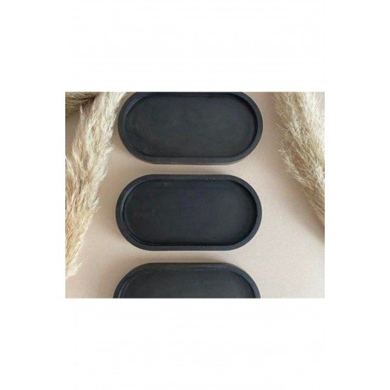 ESTEVIA Dekoratif Oval Beton Biblo Tabak Beton Takı Tabağı Mum Tabağı Organizer Mumluk Tütsülük