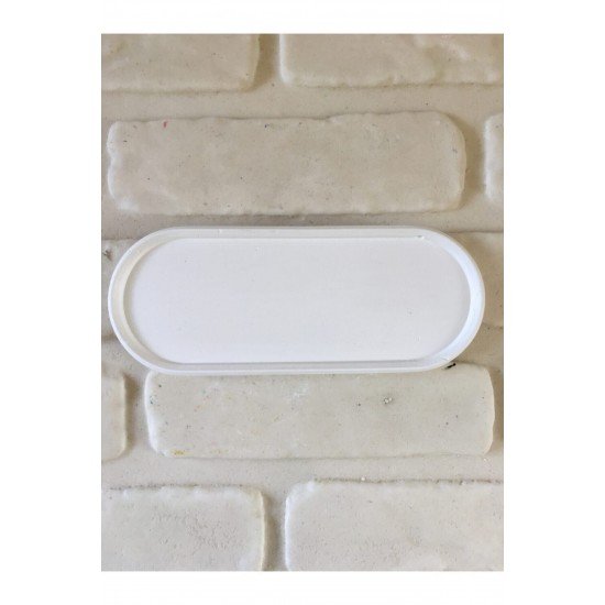 Pinterest Dekoratif Uzun Beton Tepsi Altlık Biblo - Beyaz