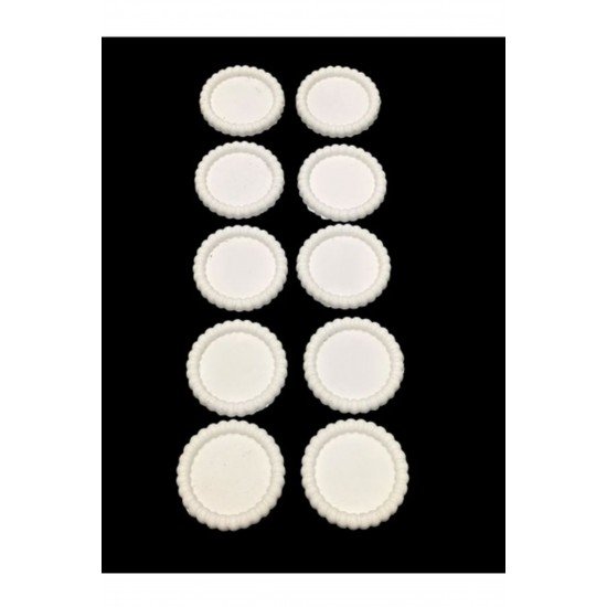 10 Adet Yuvarlak Boncuk Kenarlı Dekoratif Obje– Boyanabilir Hobi Ürünü