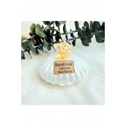 15 Adet Süslemeli istiridye mum. Düğün, kına, nişan, söz, nikah hediyelik kutu