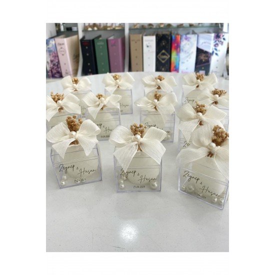 25 Adet Mika Kutulu Midye Mum İncili