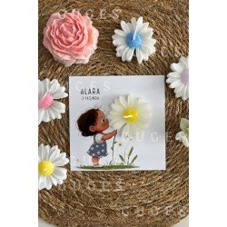 10 Adet Özel Tasarlanmış Kart Ve Papatya Mum. Bebek Doğum, Babyshower, Doğum Günü, Hediyelik