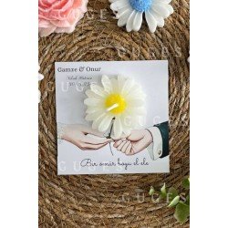 10 Adet Özel Tasarlanmış Kart Ve Papatya Mum. Bebek Doğum, Babyshower, Doğum Günü, Hediyelik