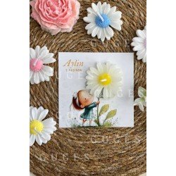 10 Adet Özel Tasarlanmış Kart Ve Papatya Mum. Bebek Doğum, Babyshower, Doğum Günü, Hediyelik