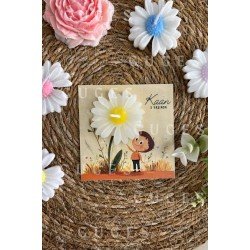 10 Adet Özel Tasarlanmış Kart Ve Papatya Mum. Bebek Doğum, Babyshower, Doğum Günü, Hediyelik