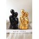 10.7 Cm 2 Li Gold&siyah Renk Sonsuz Aşk Sarılan Sevgili Biblosu Hediyelik Heykel Biblo
