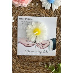 10 Adet Özel Tasarlanmış Kart Ve Papatya Mum. Bebek Doğum, Babyshower, Doğum Günü, Hediyelik