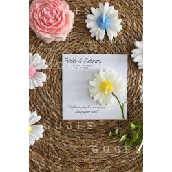 10 Adet Özel Tasarlanmış Kart Ve Papatya Mum. Bebek Doğum, Babyshower, Doğum Günü, Hediyelik