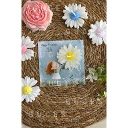 10 Adet Özel Tasarlanmış Kart Ve Papatya Mum. Bebek Doğum, Babyshower, Doğum Günü, Hediyelik