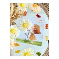 25 Adet Özel Tasarlanmış Kart Ve Papatya Mum. Bebek Doğum, Babyshower, Doğum Günü, Hediyelik