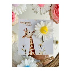 20 Adet Özel Tasarlanmış Kart Ve Papatya Mum. Bebek Doğum, Babyshower, Doğum Günü, Hediyelik