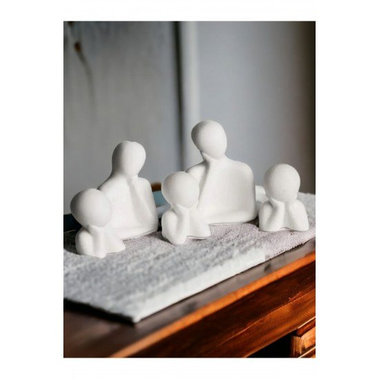 Aile Biblo Seti Üç Çocuklu Dekoratif Biblo Seti