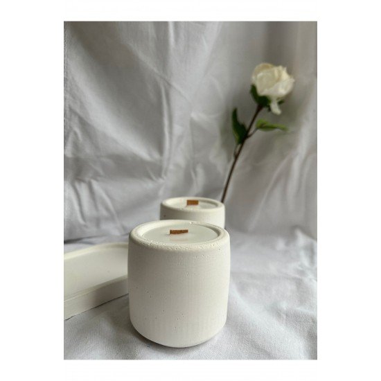 Beton Saksılı Kokulu Mum 3'lü Set
