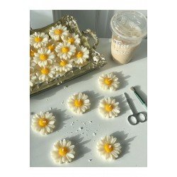 Papatya Şeklinde El Yapımı Kokulu Tealight Mum Seti