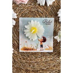 10 Adet Özel Tasarlanmış Kart Ve Papatya Mum. Bebek Doğum, Babyshower, Doğum Günü, Hediyelik