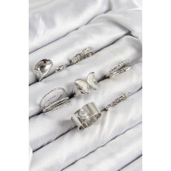 Özel Pirinç Kelebek Model Renk Kadın Yüzük Kombin Set Fırsat!!!