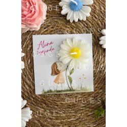 10 Adet Özel Tasarlanmış Kart Ve Papatya Mum. Bebek Doğum, Babyshower, Doğum Günü, Hediyelik