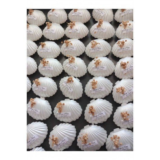 Pinterest Kutulu Istiridye Mum Düğün, Nişan , Söz ,kına , Mevlüt , Doğum Günü , Hediyelik- 10 Adet