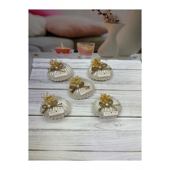 HAZZTSRM 25Adet İstiridye KutuMum, NikahŞekeri,Doğum,Sünnet,Düğün NişanSöz,Kına,DoğumGün