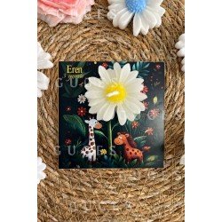 10 Adet Özel Tasarlanmış Kart Ve Papatya Mum. Bebek Doğum, Babyshower, Doğum Günü, Hediyelik