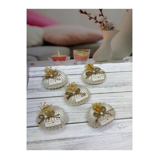 HAZZTSRM 25Adet İstiridye KutuMum, NikahŞekeri,Doğum,Sünnet,Düğün NişanSöz,Kına,DoğumGün