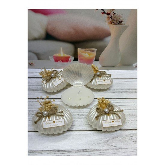 HAZZTSRM 25Adet İstiridye KutuMum, NikahŞekeri,Doğum,Sünnet,Düğün NişanSöz,Kına,DoğumGün