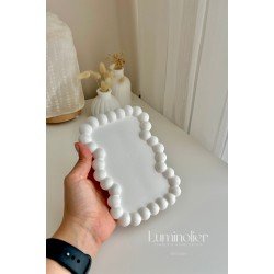 Pearl Tray Dekoratif İnci Detaylı Tepsi