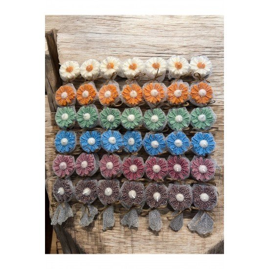 6’lı tüllü renkli papatya düğün,nikah,nişan,mevlid,doğum,bebek hediyelik mum