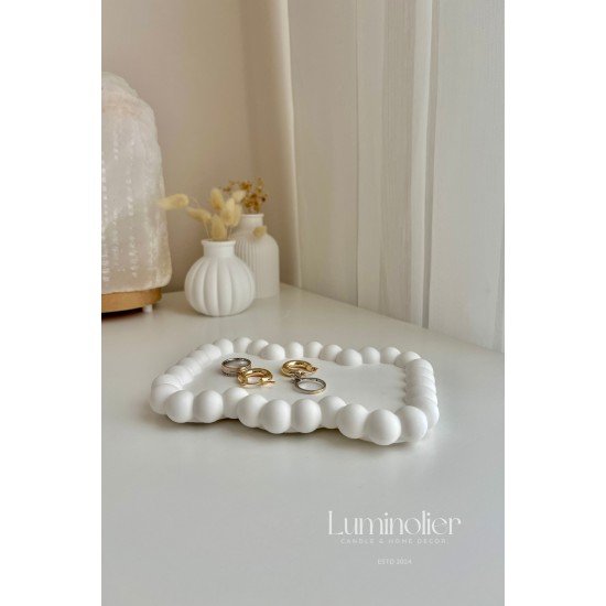 Dekoratif İnci Detaylı Tepsi