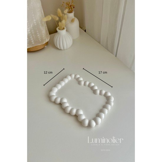 Dekoratif İnci Detaylı Tepsi