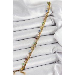 Özel Çelik Gold Renk Renkli Kristal Taşlı Kadın Bileklik Fırsat!!!