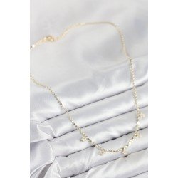 Özel Pirinç Zirkon Taşlı Yıldızlı Ezme Zincir Model Gold Renk Kadın Kolye Fırsat!!!