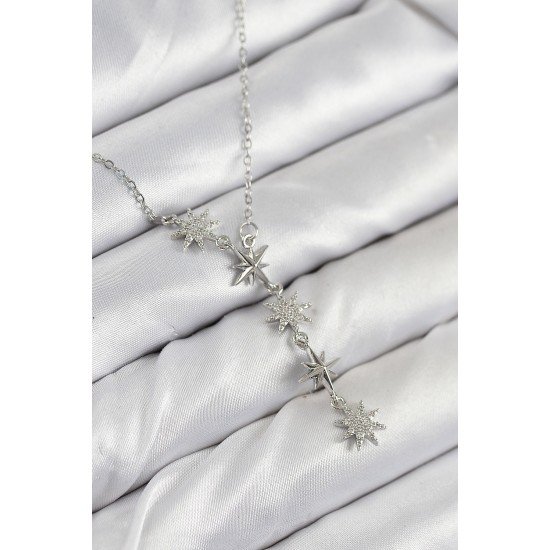 Özel Çelik Yıldız Model Renk Kadın Kolye Fırsat!!!