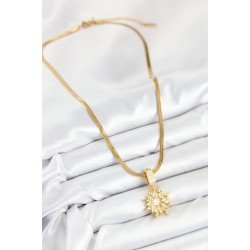 Özel Çelik Zirkon Taşlı Yıldız Model Gold Renk Kadın Kolye Fırsat!!!