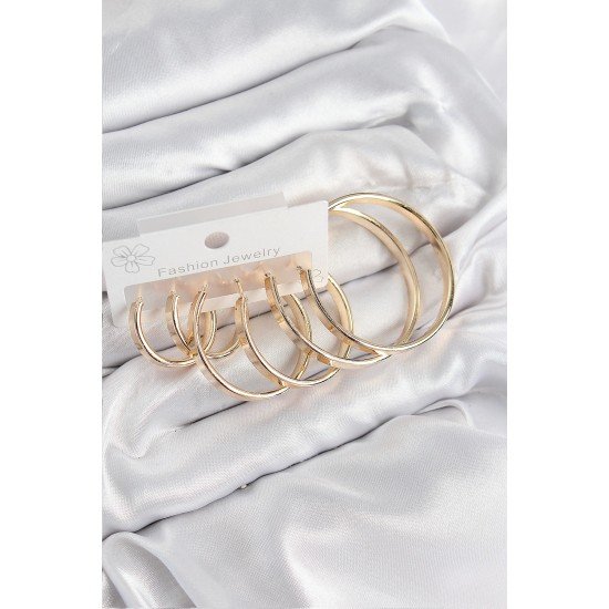 Özel Pirinç Halka Model Gold Renk Kadın Set Küpe Fırsat!!!