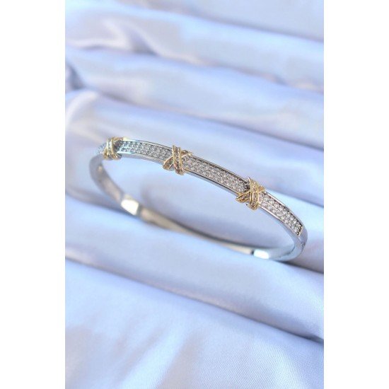 Özel Renk Zirkon Taşlı Xoxo Pirinç Kadın Kelepçe Fırsat!!!