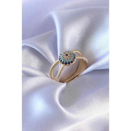 Özel Gold Renk Nazar Boncuk Model Kadın Yüzük Fırsat!!!