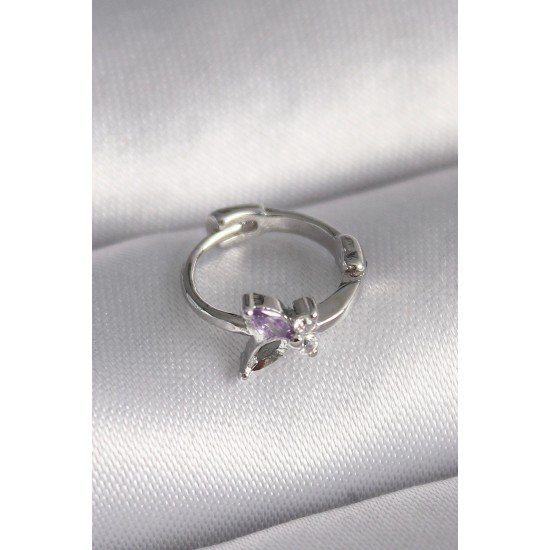 Özel Çelik Renk Zirkon Taşlı Kelebek Model Tragus Piercing Fırsat!!!