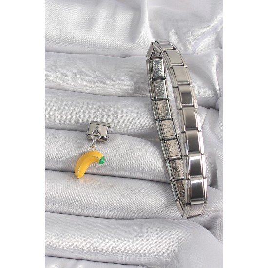 Özel Çelik Renk Sallantı Muz Model Nomination Charm Fırsat!!!