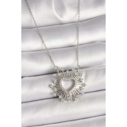 Özel Çelik Renk Zirkon Taşlı Kalp Model Kadın Kolye Fırsat!!!