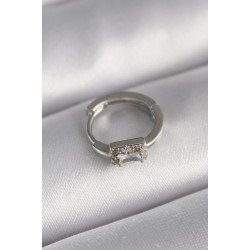 Özel Çelik Renk Kare Zirkon Taşlı Tragus Piercing Fırsat!!!