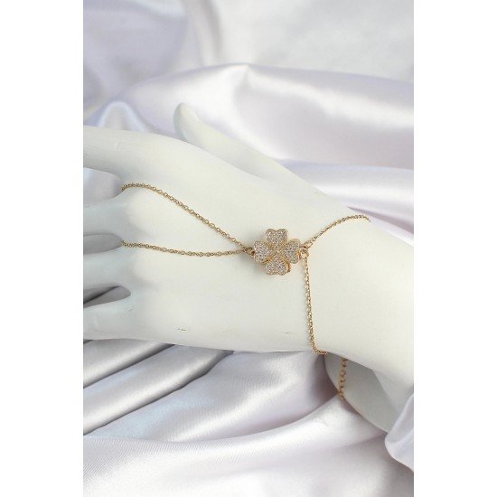 Özel Çelik Gold Renk Zincirli Dönen Yonca Figürlü Şahmeran Fırsat!!!