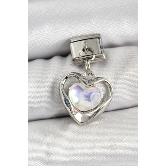 Özel Çelik Sallantılı Zirkon Taşlı Kalp Model Renk Nomination Charm Fırsat!!!