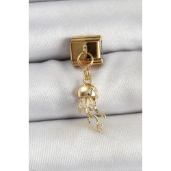 Özel Çelik Sallantılı Zirkon Taşlı Deniz Anası Model Gold Renk Nomination Charm Fırsat!!!
