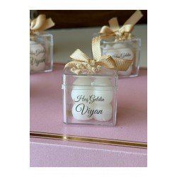 Hediyelik Kutulu Mumlar Çiçekli Buble , Nikah Şekeri, Doğum, Sünnet, Düğün Nişan Söz 10 Adet.