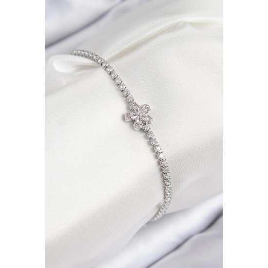 Özel Pirinç Zirkon Taşlı Çiçek Model Renk Kadın Bileklik Fırsat!!!