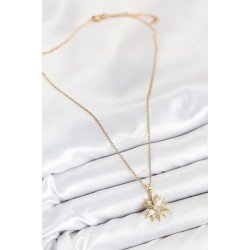 Özel Çelik Zirkon Taşlı Kutup Yıldızı Model Gold Renk Kadın Kolye Fırsat!!!