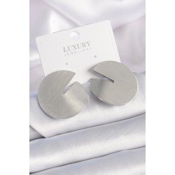 Özel Pirinç Renk Daire Plaka Model Kadın Küpe Fırsat!!!