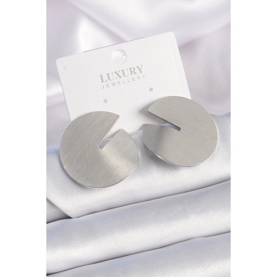 Özel Pirinç Renk Daire Plaka Model Kadın Küpe Fırsat!!!